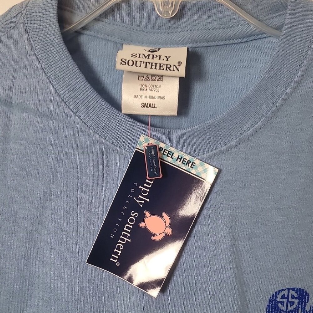 Simply Southern Womens Small Light Blue T-Shirt "Get Off My Tail" Elephant Graph - Picture 5 of 11